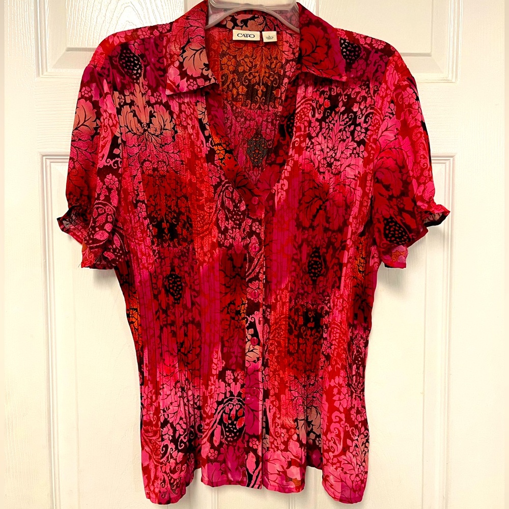 Cato Pink Floral Stretch Top